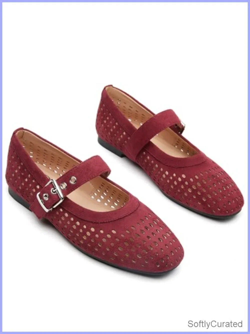 Mary Jane Flats Women Round Toe Buckle Strap Memory Foam